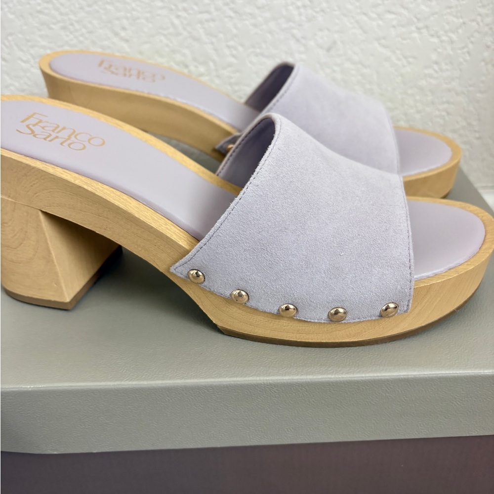 Brand New Franco Sarto Suede Capri Clogs in Lilac - Picture 6 of 8
